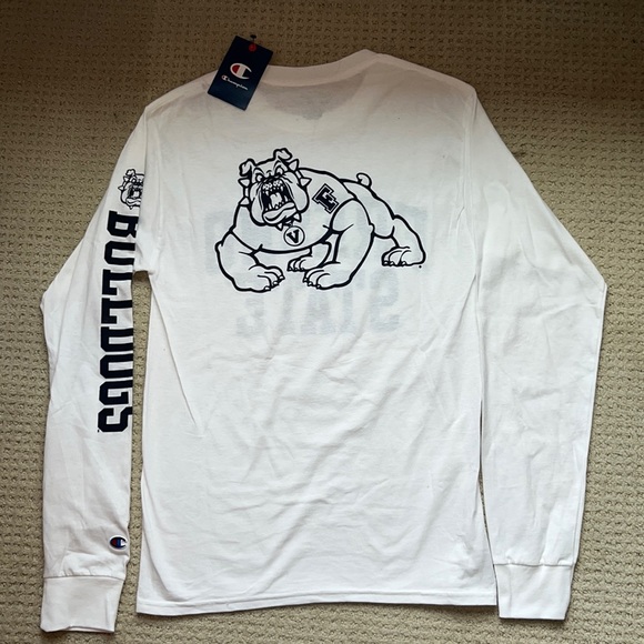 Champion white and navy Fresno State Bulldogs long sleeve t-shirt small - Picture 3 of 6